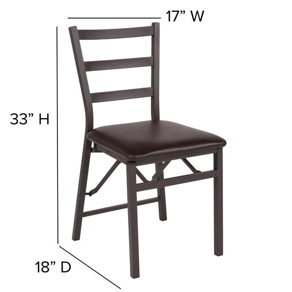Brown Ladderback Folding Chair