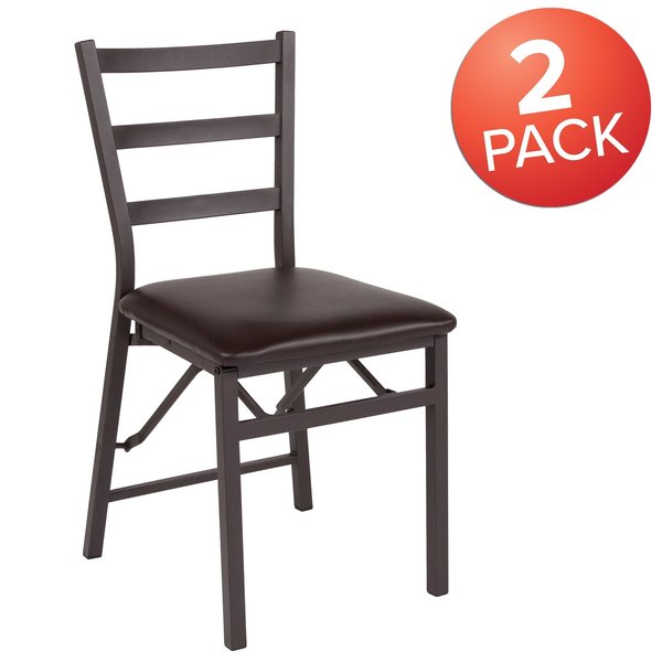Brown Ladderback Folding Chair