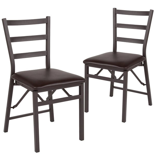 Brown Ladderback Folding Chair