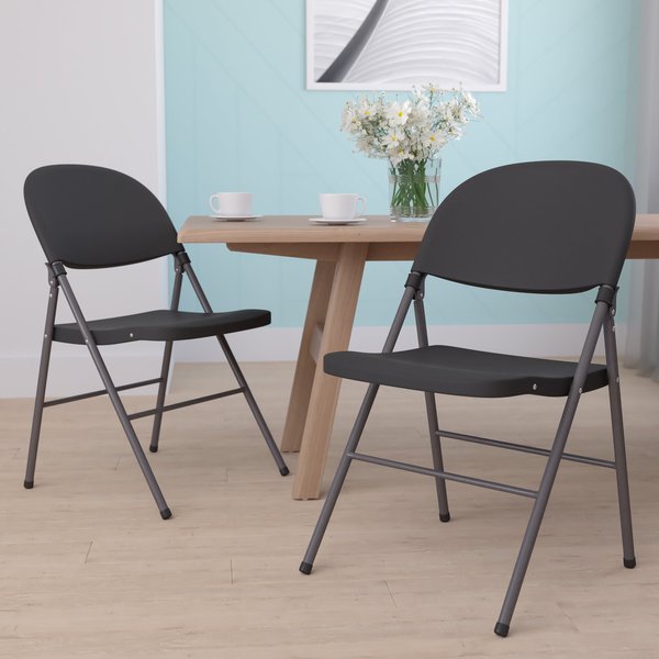 Black Plastic Folding Chair