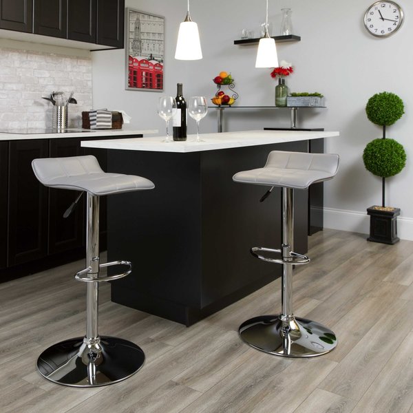 Gray Vinyl Barstool