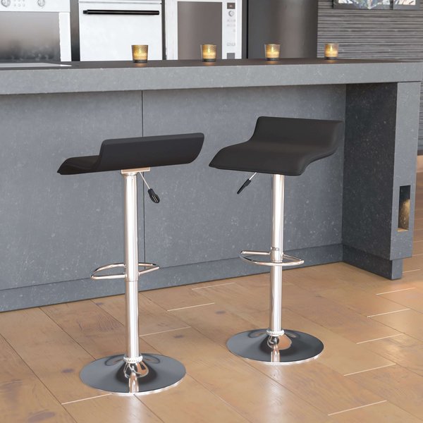 Black Vinyl Barstool