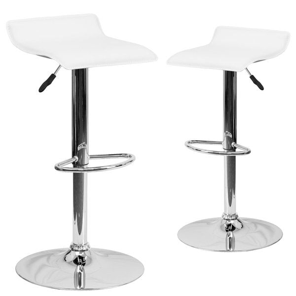 White Vinyl Barstool