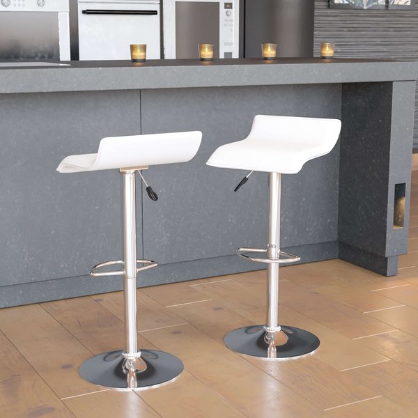 White Vinyl Barstool