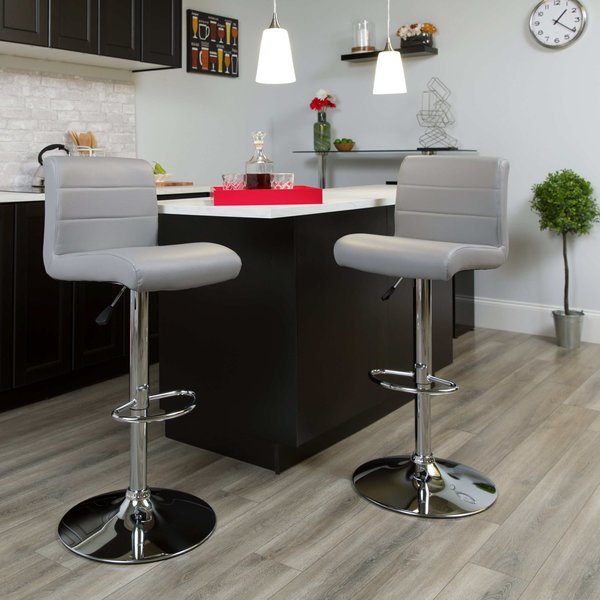 Gray Vinyl Barstool