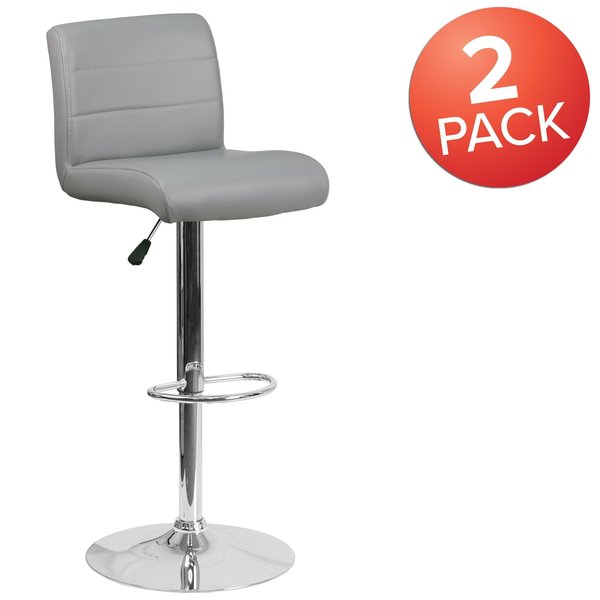 Gray Vinyl Barstool