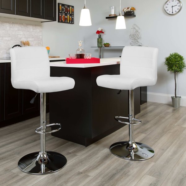 White Vinyl Barstool