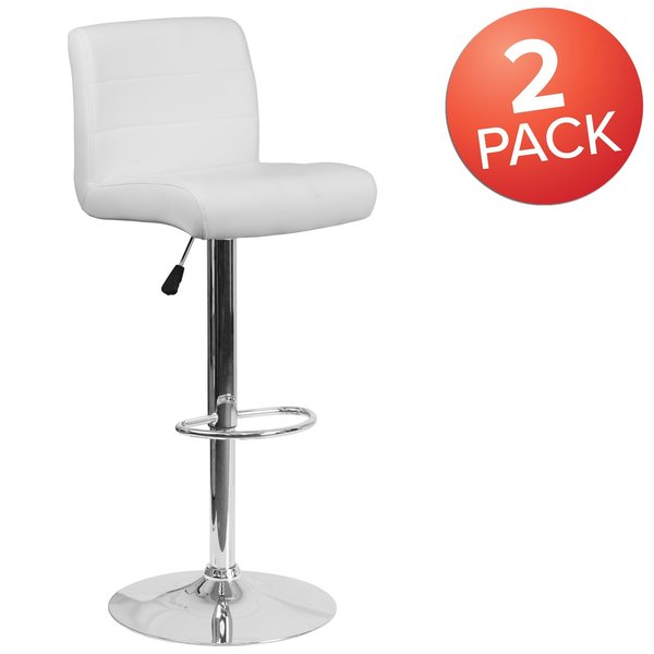 White Vinyl Barstool