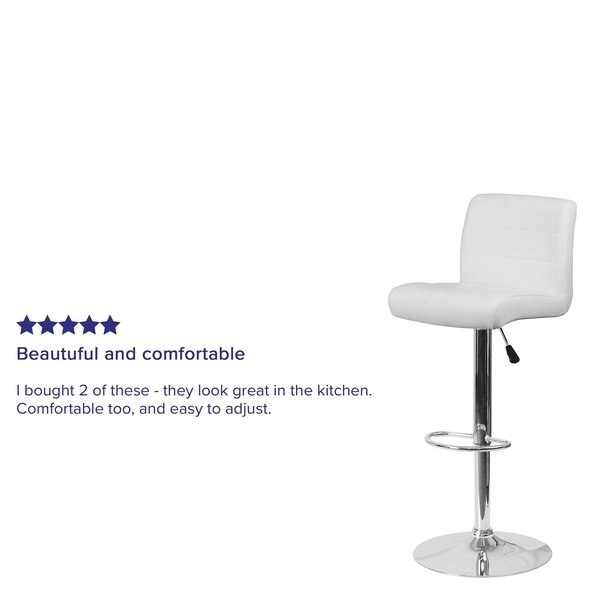 White Vinyl Barstool