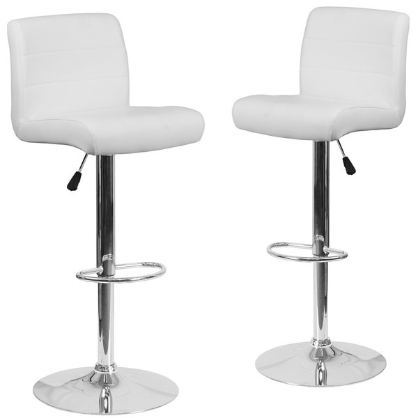White Vinyl Barstool