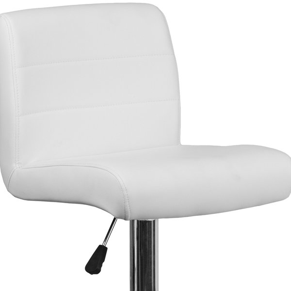 White Vinyl Barstool