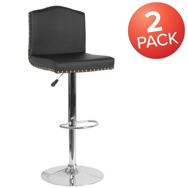 Black Leather Barstool