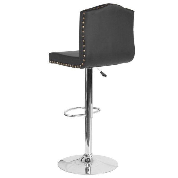 Black Leather Barstool
