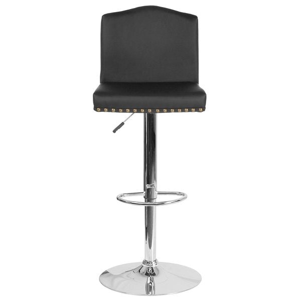 Black Leather Barstool