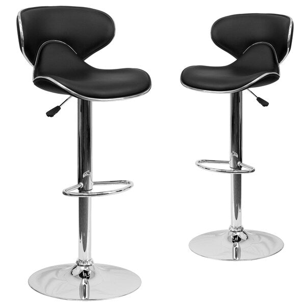 Black Vinyl Barstool