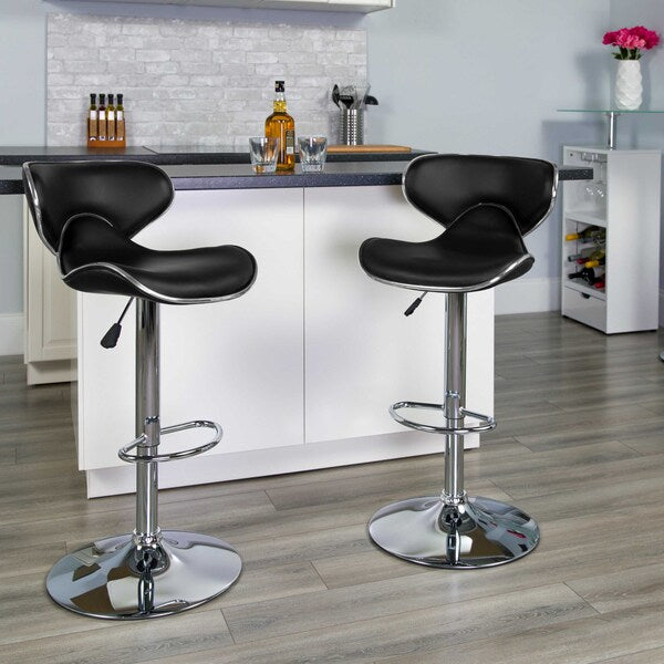 Black Vinyl Barstool