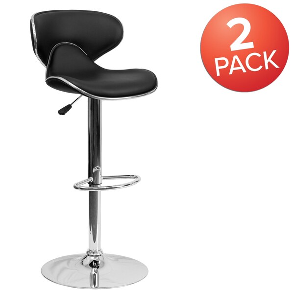 Black Vinyl Barstool