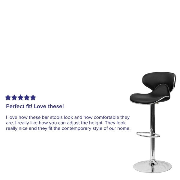 Black Vinyl Barstool
