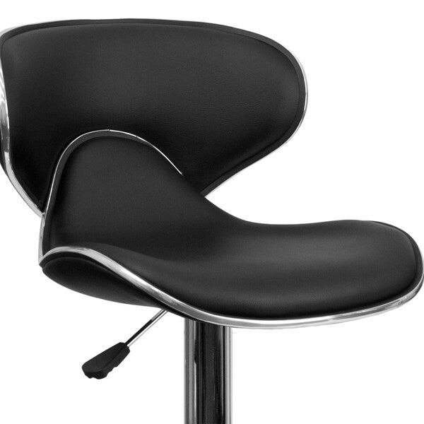 Black Vinyl Barstool