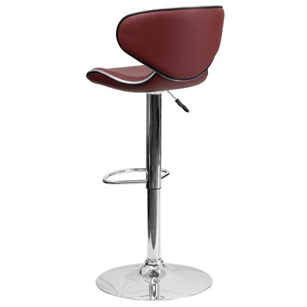 Burgundy Vinyl Barstool