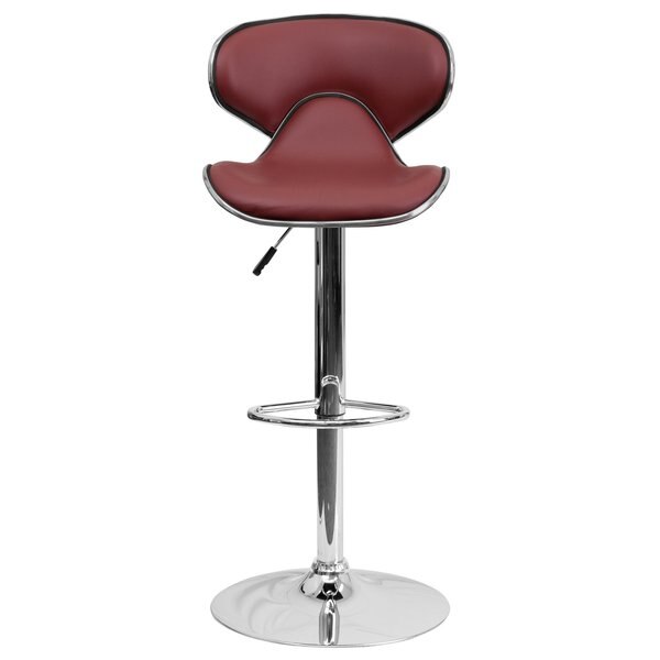 Burgundy Vinyl Barstool