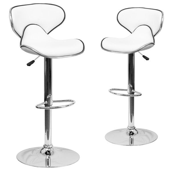 White Vinyl Barstool