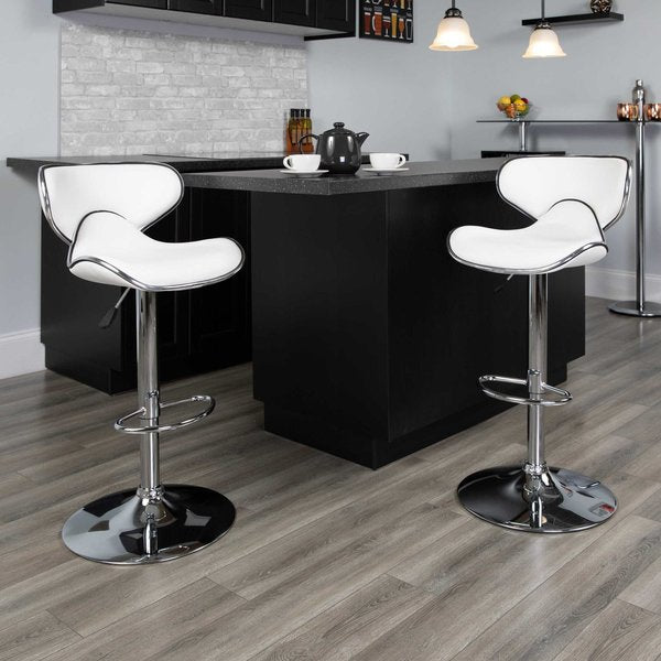 White Vinyl Barstool