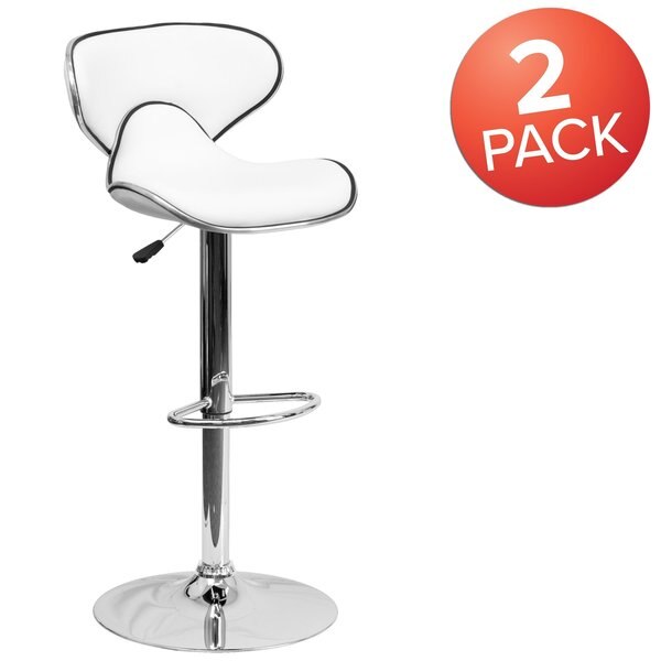 White Vinyl Barstool