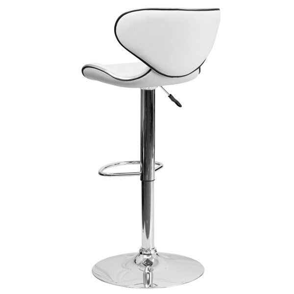 White Vinyl Barstool