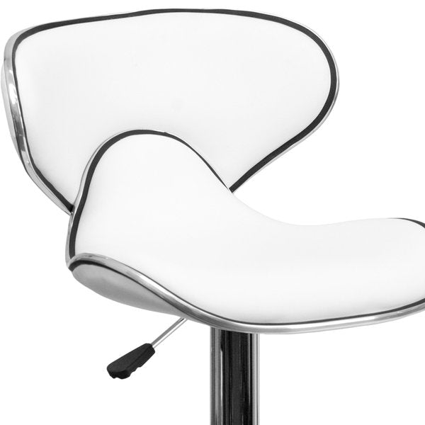 White Vinyl Barstool