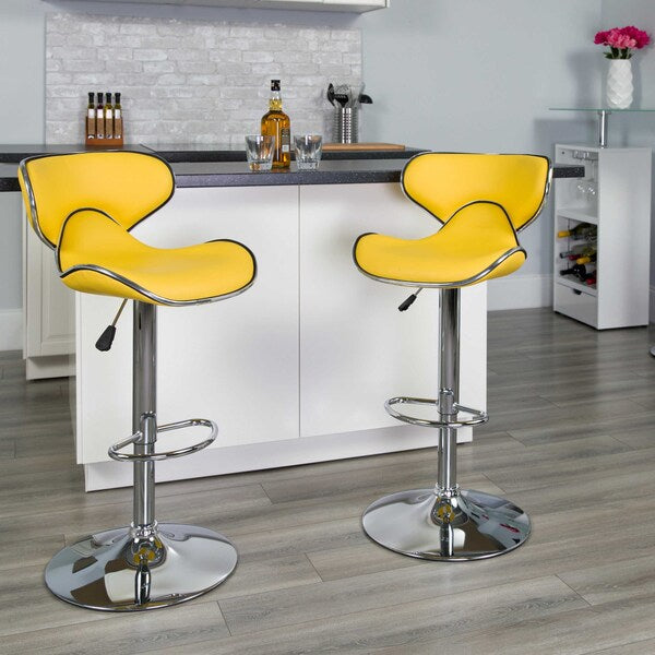 Yellow Vinyl Barstool