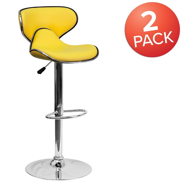 Yellow Vinyl Barstool