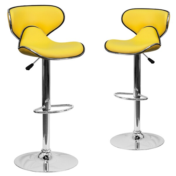 Yellow Vinyl Barstool