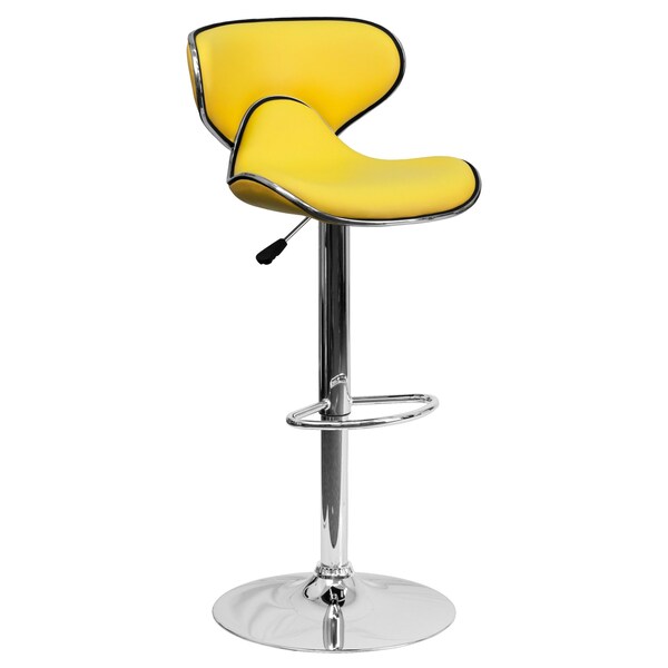Yellow Vinyl Barstool