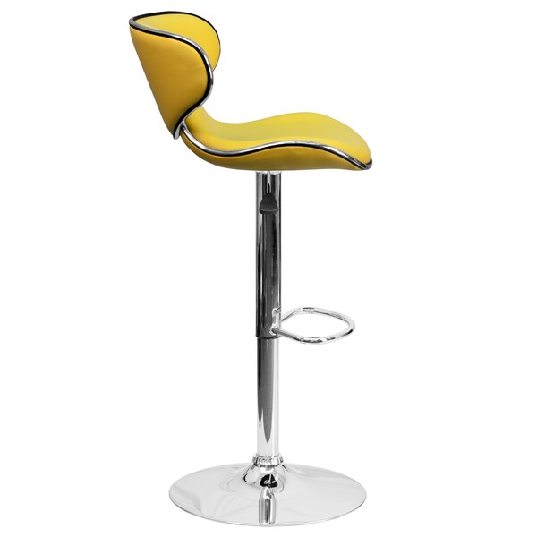 Yellow Vinyl Barstool