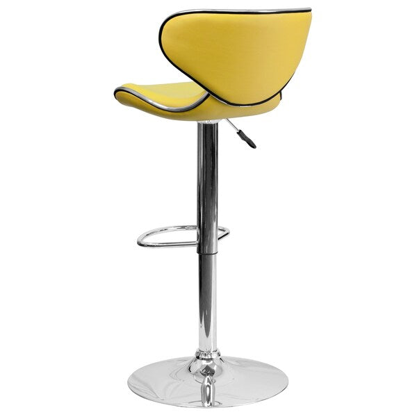 Yellow Vinyl Barstool