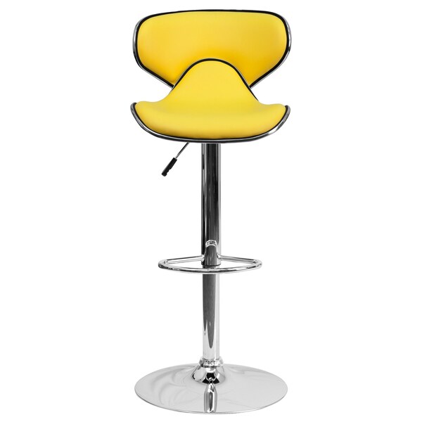 Yellow Vinyl Barstool