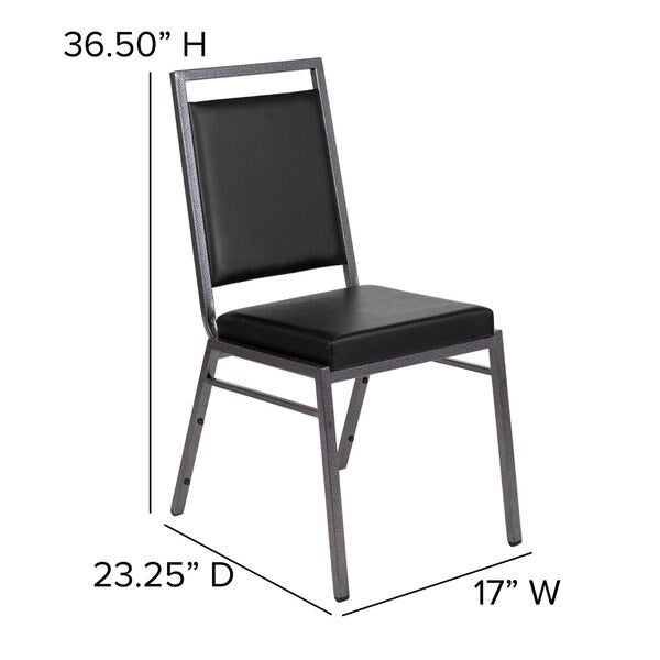 Black Vinyl Banquet Chair, PK2