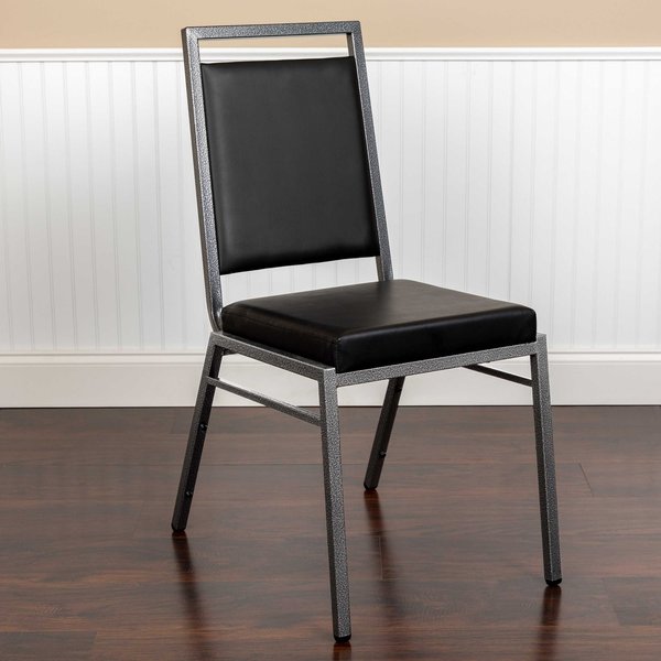 Black Vinyl Banquet Chair, PK2