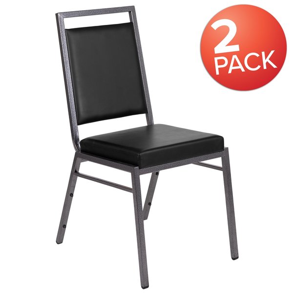 Black Vinyl Banquet Chair, PK2