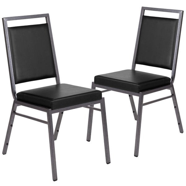 Black Vinyl Banquet Chair, PK2