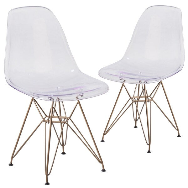 Elon Series Ghost Chair with Gold Metal Base