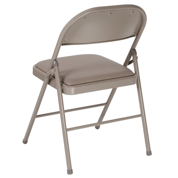 HERCULES Series Double Braced Gray Vinyl Folding Chair