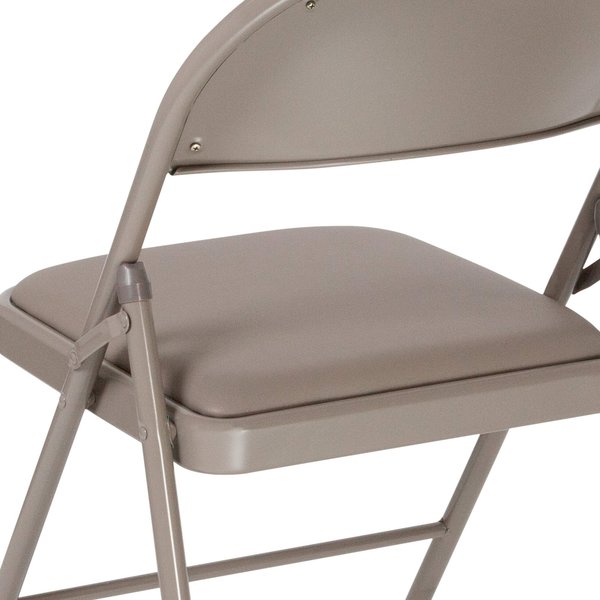 HERCULES Series Double Braced Gray Vinyl Folding Chair