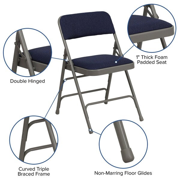 Navy Fabric Folding Chair