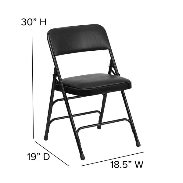 Black Vinyl Folding Chair