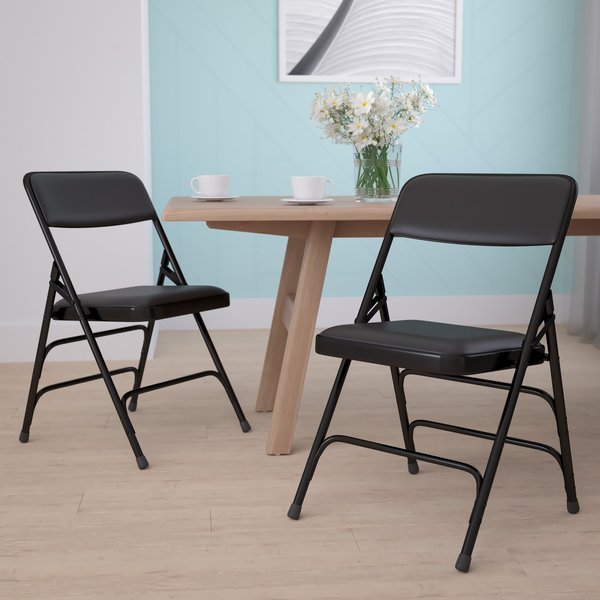 Black Vinyl Folding Chair