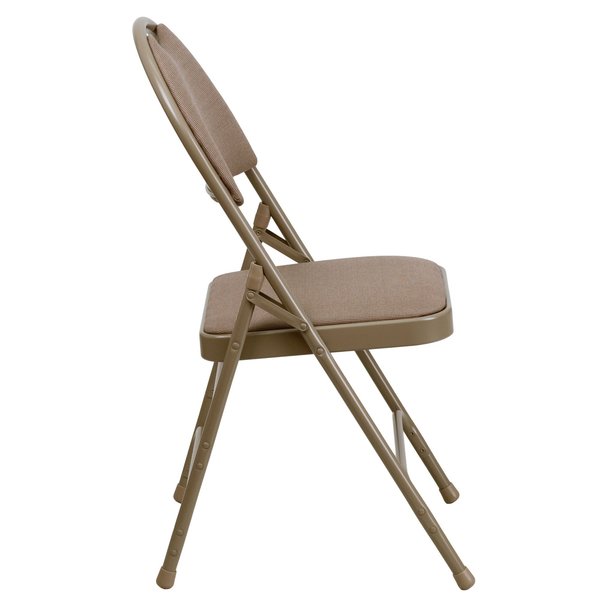 Beige Fabric Folding Chair