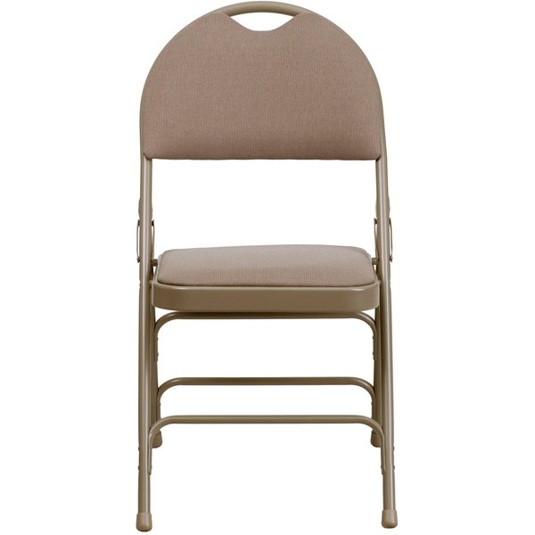 Beige Fabric Folding Chair