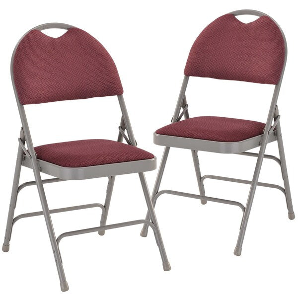 Burgundy Fabric Folding Chair
